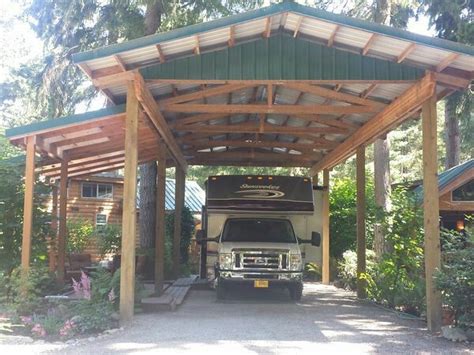 Image result for rv cover with deck | Rv lots, Rv carports, Carport designs