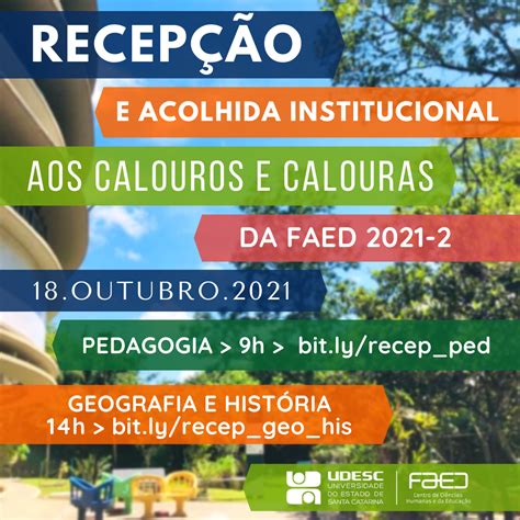 Notícia Udesc Faed realiza recepção virtual de acolhida aos calouros