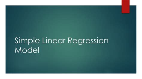 Simple Linear Regression Model Youtube