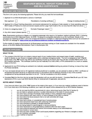 Fillable Online SEAFARER MEDICAL REPORT FORM ML5 Fax Email Print