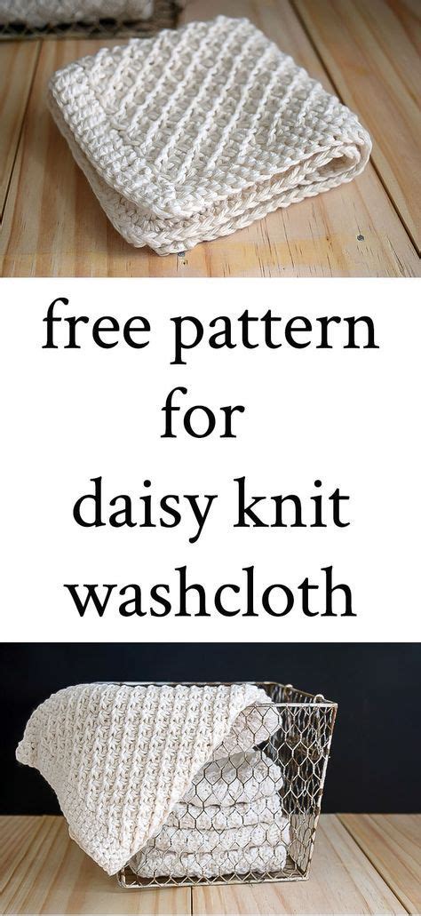 Daisy Stitch Knit Washcloth Pattern Knitted Washcloth Patterns