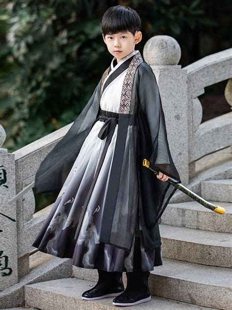 Traditional Chinese Costume Boy Children's Hanfu Black - Fashion Hanfu