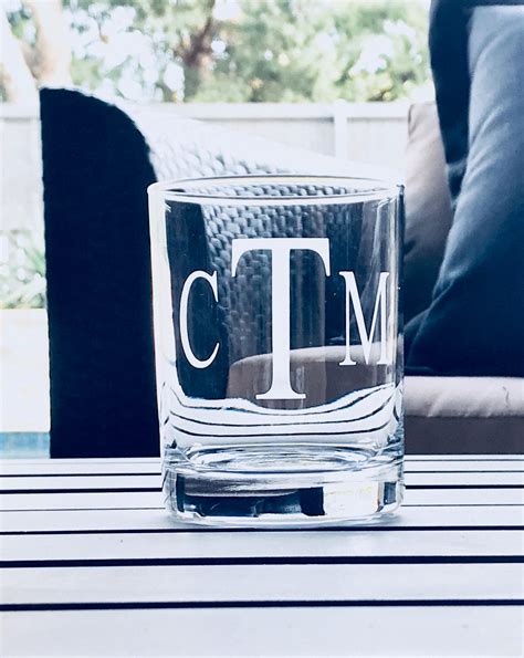 Monogram Whiskey Glass Initial Whiskey Glass Name Whiskey Etsy