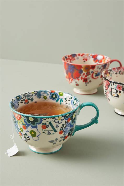 Anthropologie + Tea Time Monogram Mug