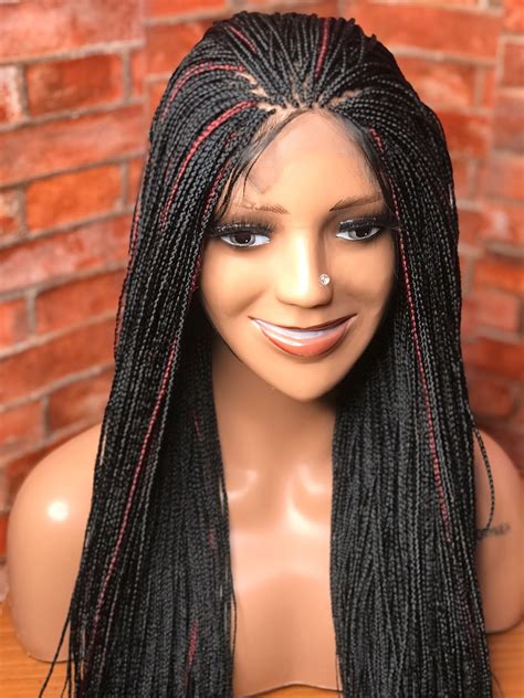 22” Micro Braids Free Parting Ready To Ship Braided Wigs For Black W