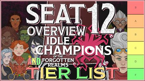 Idle Champions Seat Tier List Overview Youtube