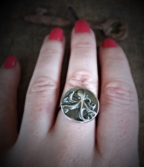 Octopus Rings for Women Silver Beach Jewelry Statement Ring - Etsy