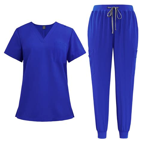 Julmcomo Scrub Suit Set For Women Cozy Nursing Uniform Stretch Joggers