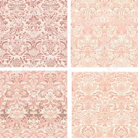 Pale Pink Damask Digital Paper Victorian Digital Paper Etsy