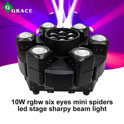 Dj Lights Six Eyes Mini Spiders Movinghead 6pcs 10W RGBW LED Stage