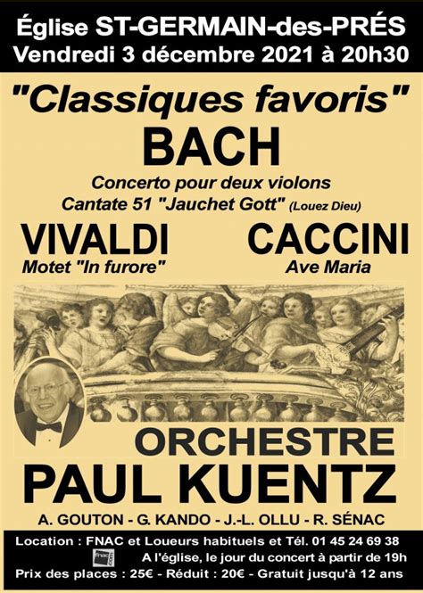 Concert Orchestre Paul Kuentz Et Solistes Le D Cembre Glise