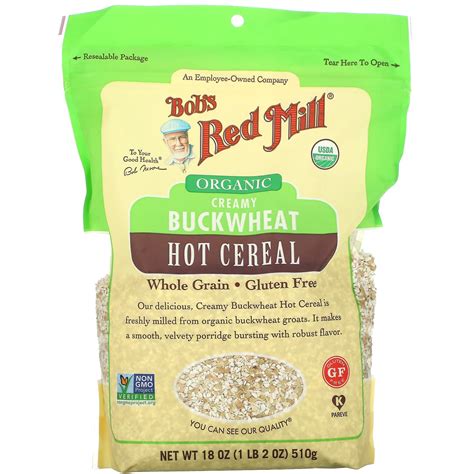 Bob S Red Mill Organic Creamy Buckwheat Hot Cereal Whole Grain 18 Oz 510 G