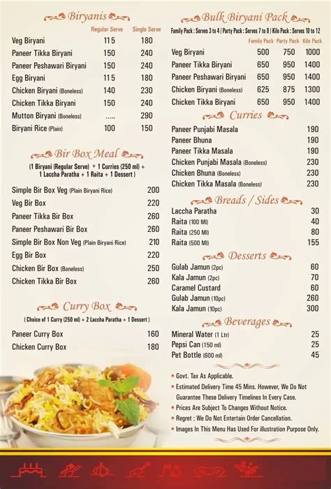 Biryaan Menu, Menu for Biryaan, Kandivali West, Mumbai - Zomato