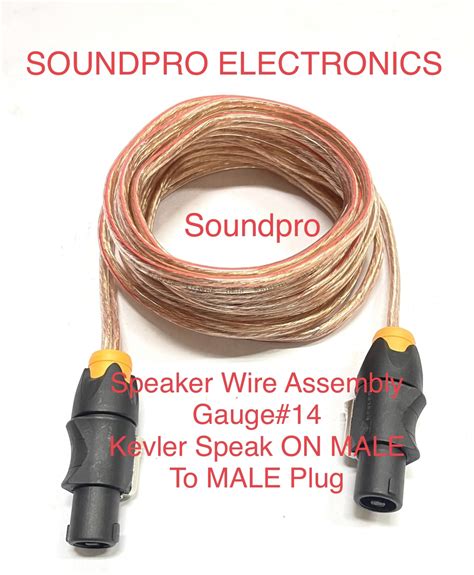 Speaker Wire Assembly Kevler Speak On Male To Kevler Speak On Male