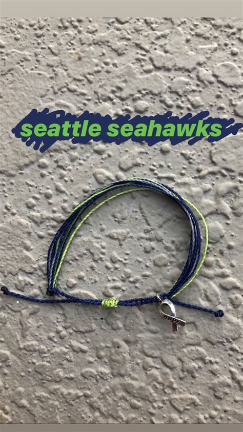 Seattle Seahawks Pura Vida Stlye Bracelet With Cancer Support Etsy