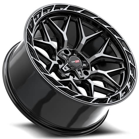 22 Vortek Wheels VRP 504 Enzo Black With Diamond Cut And Dark Tint Off