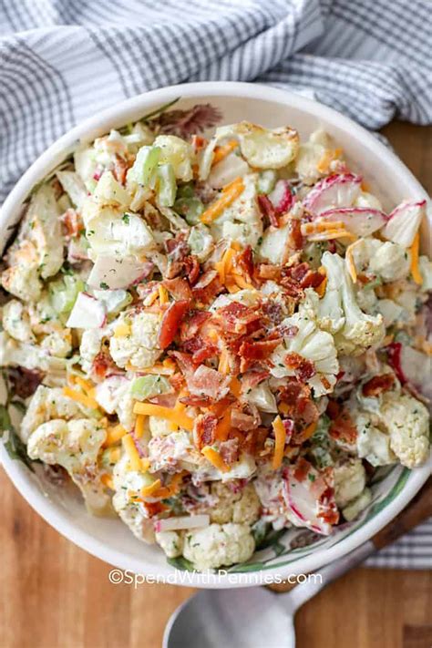 Loaded Cauliflower Salad Recipe Spend With Pennies Roasted Cauliflower Salad Salad Recipes