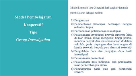 Langkah Langkah Model Pembelajaran Group Investigation Seputar Model