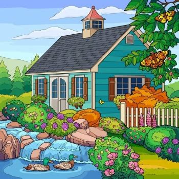 Solve Cottage On The Pond Jigsaw Puzzle Online With 64 Pieces