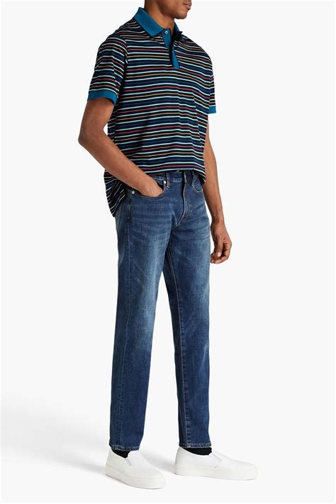 Paul Smith Striped Cotton Jersey Polo Shirt The Outnet