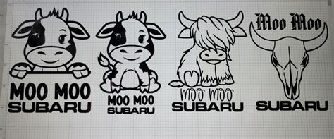 Moomoo Subaru Decals Etsy