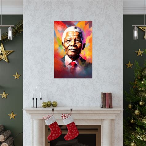 Nelson Mandela Abstract Poster Print Inspirational Art for - Etsy