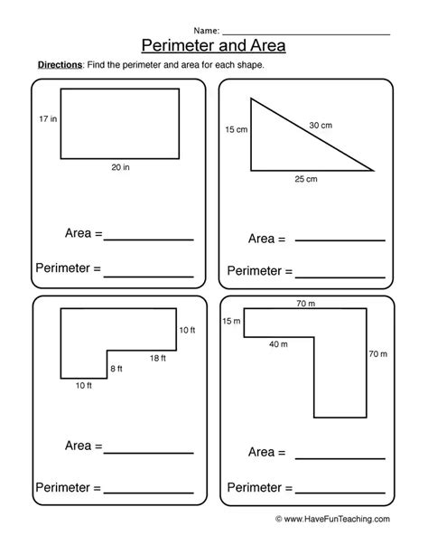 Perimeter Area Worksheet Worksheets Library