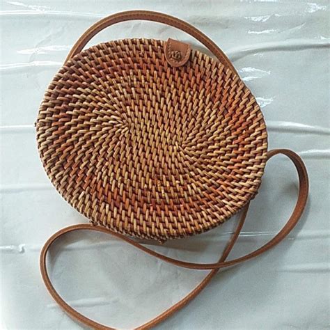 Rattan Woven Straw Oval Bag Etsy