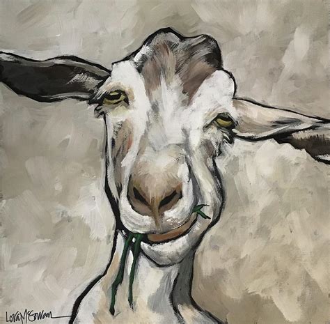 Old Goat Painting by Lora McGowan - Pixels