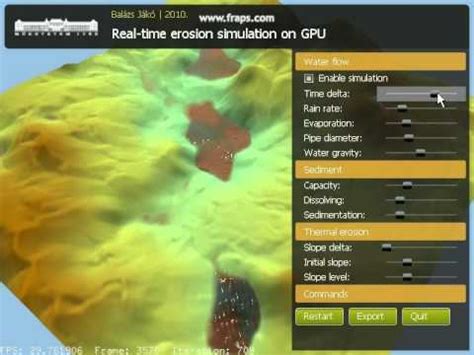 Interactive Simulation Parameters Of The Erosion Simulator In Merlin D