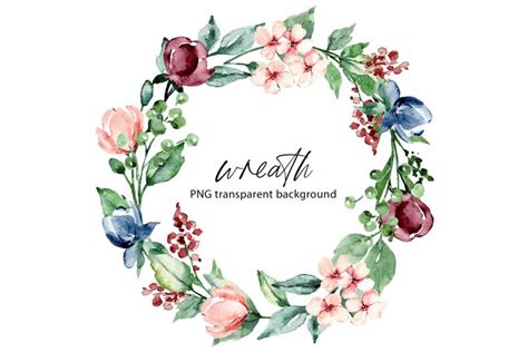 Watercolor Flower Wreath Floral Clipart Frame 1395885