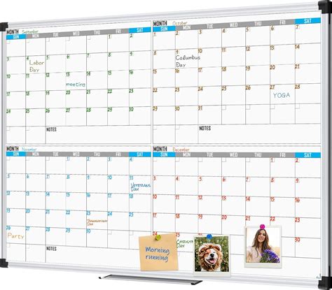 Amazon XBoard Magnetic Calendar Whiteboard 48 X 36 4 Month