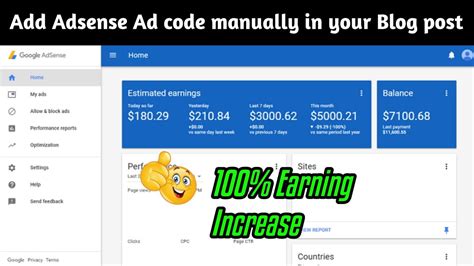 How To Add Adsense Code Manually In Your Blog Post How To Place