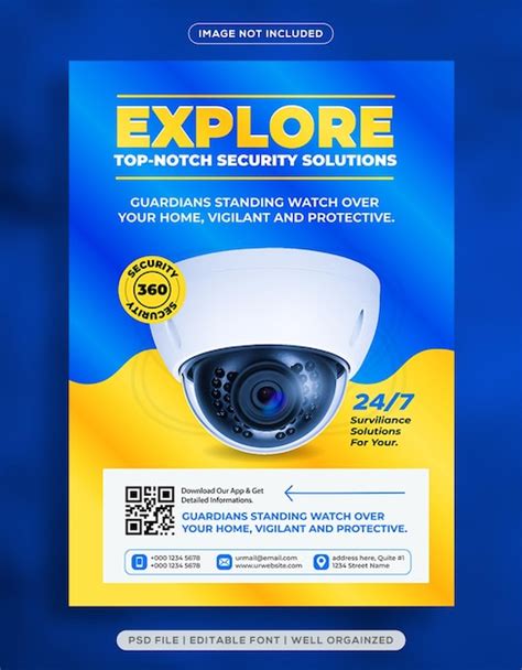 Premium Vector Cctv Security Camera Equipment Flyer Design Template