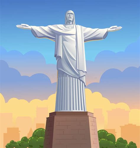 Estatua De Cristo Redentor En R O De Janeiro Brasil Ilustraci N