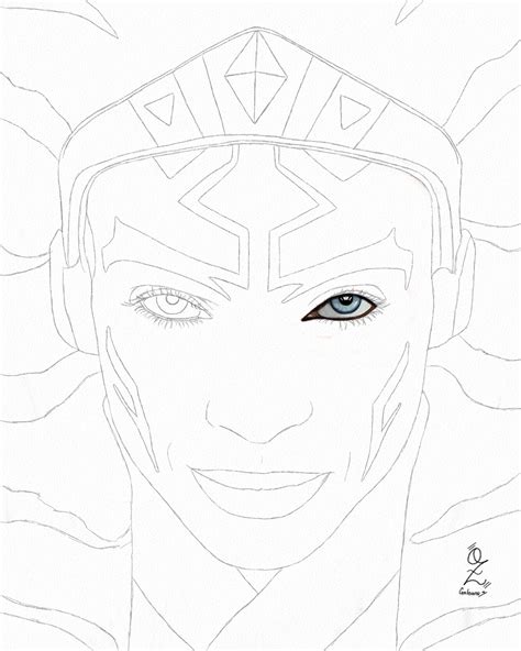 Ahsoka Tano Star Wars Portrait Sketch By Oz Galeano Images Behance