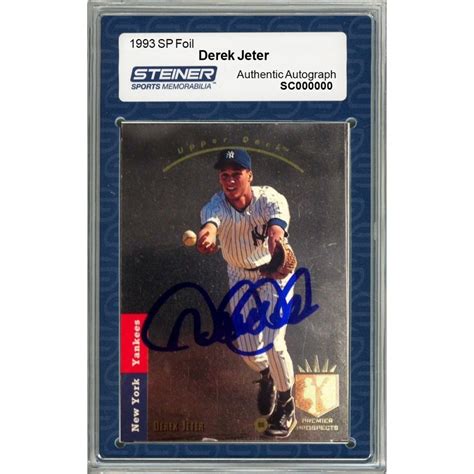 Derek Jeter Signed 1993 279 Foil Rc Steiner Encapsulated Pristine