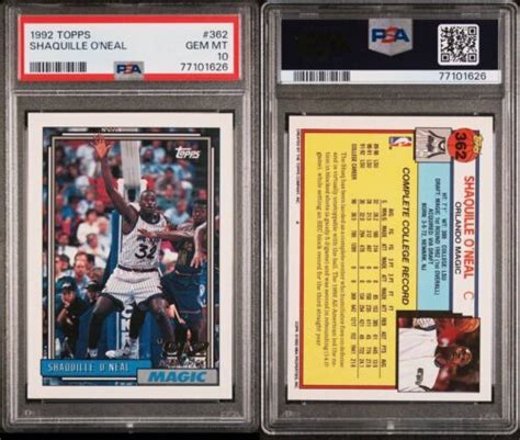 Shaquille O Neal Topps Rookie Rc Magic Hof Psa Gem Mt