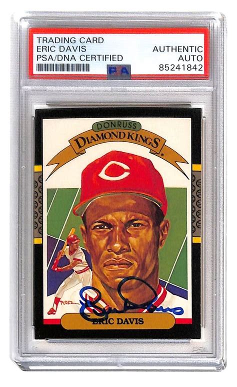 Eric Davis Autographed 1987 Donruss Card Psadna Cincinnati Reds 94783