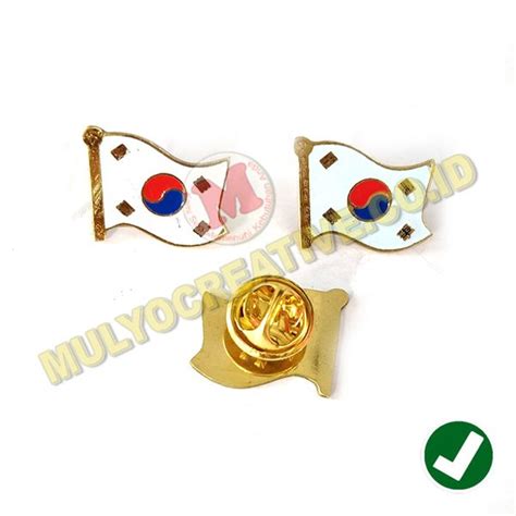 Jual Pin Bros Bendera Negara Korsel Flag Pin Korea Selatan Murah Di