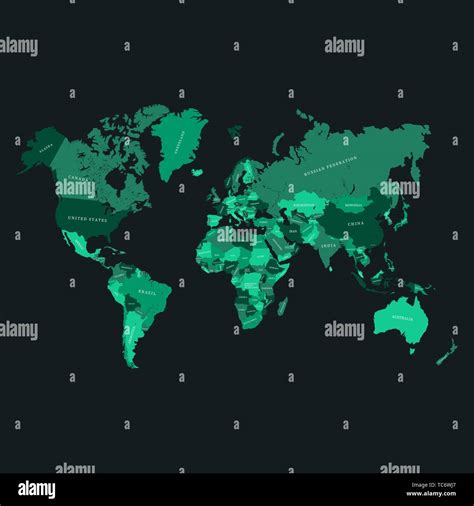 Mapamundi verde nombres paises fotografías e imágenes de alta