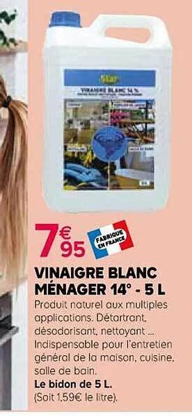 Promo Vinaigre blanc ménager 14 5 l chez Kiriel