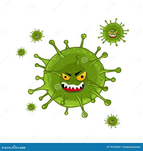 Cartoon Virus Character Vector Stock Vector Illustration Of Medicine