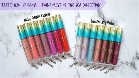 Review And Swatches Tarte H2o Lip Gloss Rainforest Of The Sea Collection Miranda Loves