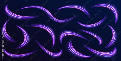 Modern Abstract High Speed Light Motion Effect On Black Background