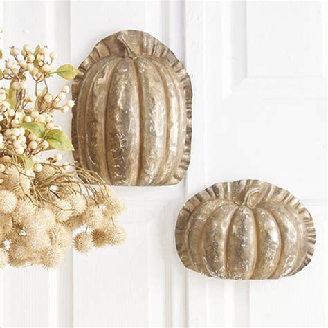 Antiqued Pumpkin Candy Molds Set of 2 | Antique Farmhouse