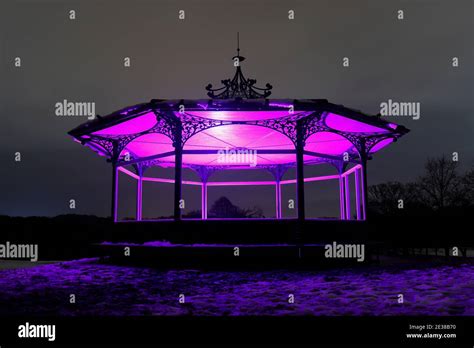 A Bandstand At Roundhay Park Which Has Been Illuminated By A Torch