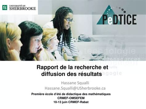 Ppt Rapport De La Recherche Et Diffusion Des R Sultats Powerpoint