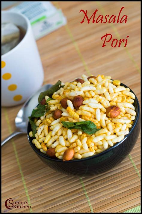 Masala Pori Recipe Spicy Puffed Rice Recipe Subbus Kitchen