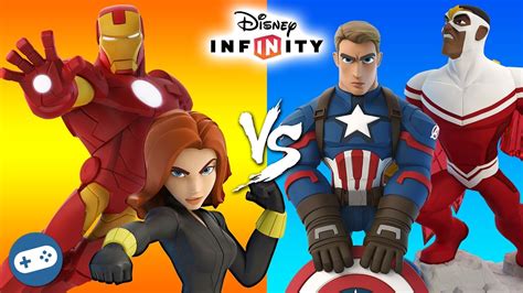 Iron Man And Black Widow VS Captain America And Falcon Marvel